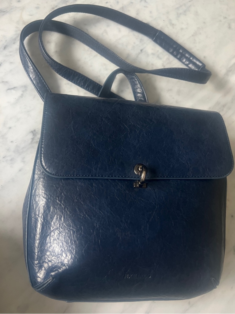 Pixie Mood Nyla Small Convertible Backpack Crossbody Bag Navy Blue